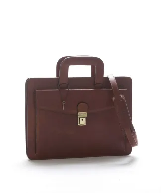 Borsa da Lavoro Piatta Montalcino - Mogano Opaco