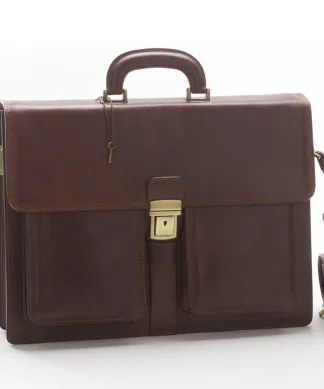 Cartella da Lavoro a Due Scompartimenti - Testa di moro opaco