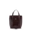 Bolso tote alto bicolor en piel toscana curtida al vegetal con asas dobles y bandolera