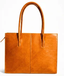 Borsa porta documenti donna - Giallo - Marrone